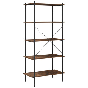 vidaXL 5-Tier Shelving Unit Standing Bookcase Bookshelf for Living Room Office-13