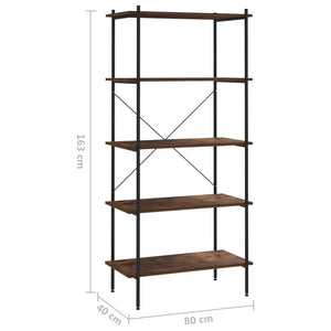 vidaXL 5-Tier Shelving Unit Standing Bookcase Bookshelf for Living Room Office-17