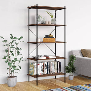 vidaXL 5-Tier Shelving Unit Standing Bookcase Bookshelf for Living Room Office-7