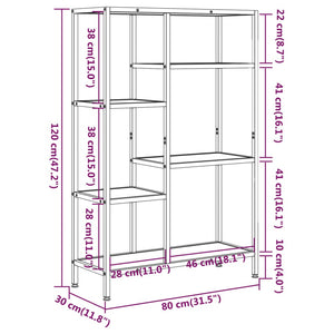 vidaXL Book Shelf Bookcase Storage Organizer Rack Steel and Engineered Wood-7