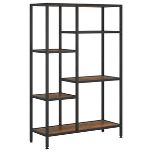 vidaXL Book Shelf Bookcase Storage Organizer Rack Steel and Engineered Wood-12