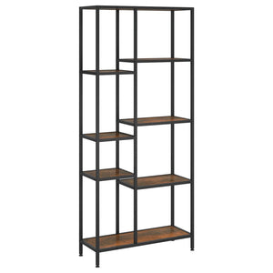 vidaXL Book Shelf Bookcase Storage Organizer Rack Steel and Engineered Wood-2