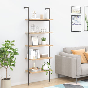 vidaXL 5-Tier Leaning Shelf Storage 5-Tier Bookshelf Rack for Living Room-24