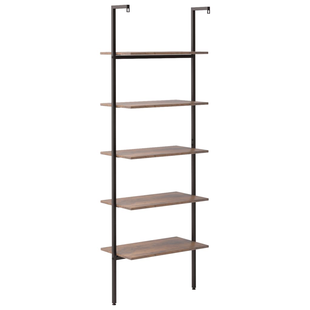 vidaXL 5-Tier Leaning Shelf Storage 5-Tier Bookshelf Rack for Living Room-11