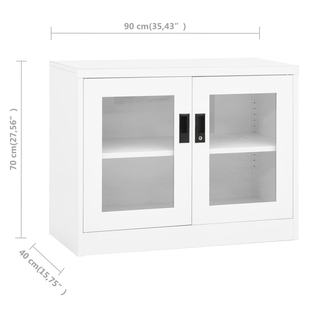 vidaXL Office Cabinet Anthracite 35.4"x15.7"x41.3" Steel-14