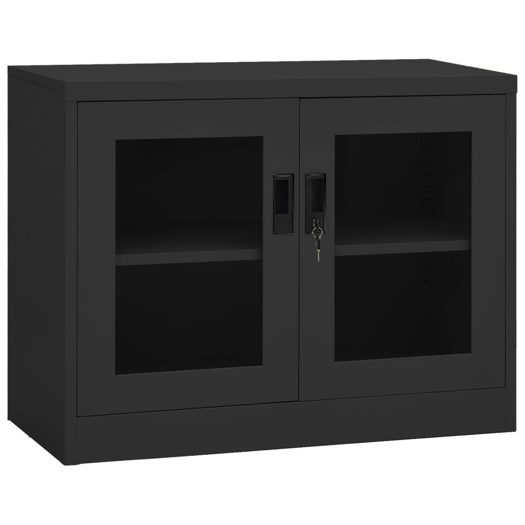 vidaXL Office Cabinet Anthracite 35.4"x15.7"x41.3" Steel-65