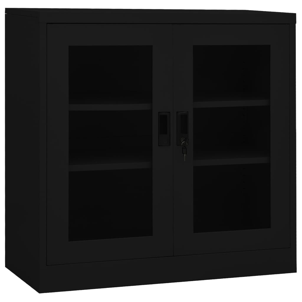 vidaXL Office Cabinet Anthracite 35.4"x15.7"x41.3" Steel-60