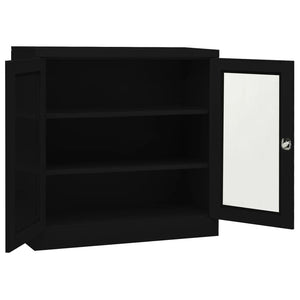 vidaXL Office Cabinet Anthracite 35.4"x15.7"x41.3" Steel-54