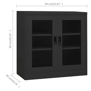 vidaXL Office Cabinet Anthracite 35.4"x15.7"x41.3" Steel-48