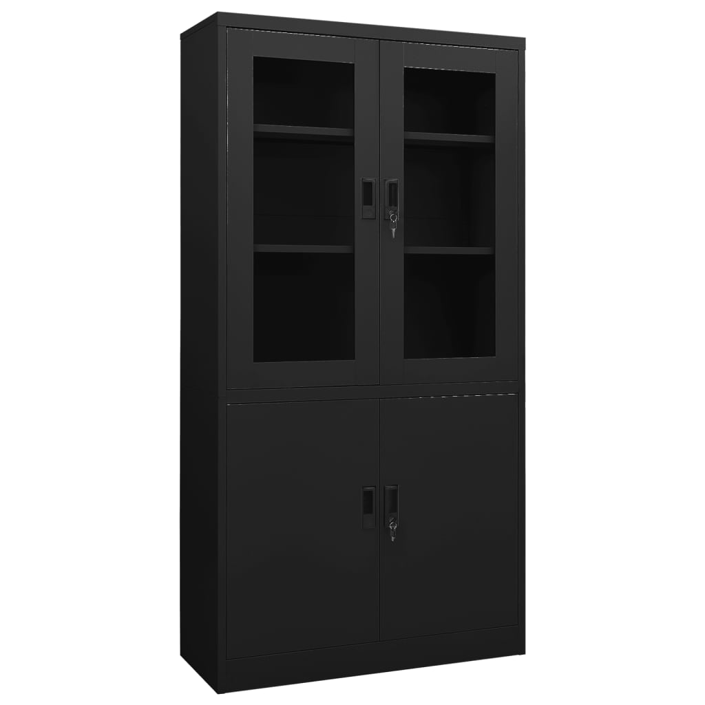 vidaXL Filing Cabinet Storage Cabinet Locker with Doors and Shelves Steel-0