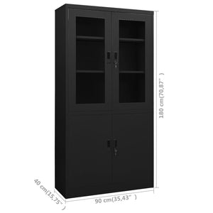 vidaXL Filing Cabinet Storage Cabinet Locker with Doors and Shelves Steel-4