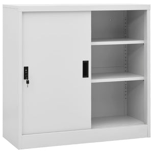 vidaXL Office Cabinet with Sliding Door Anthracite 35.4"x15.7"x35.4" Steel-32