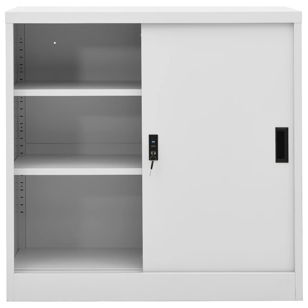 vidaXL Office Cabinet with Sliding Door Anthracite 35.4"x15.7"x35.4" Steel-35