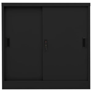 vidaXL Office Cabinet with Sliding Door Anthracite 35.4"x15.7"x35.4" Steel-11