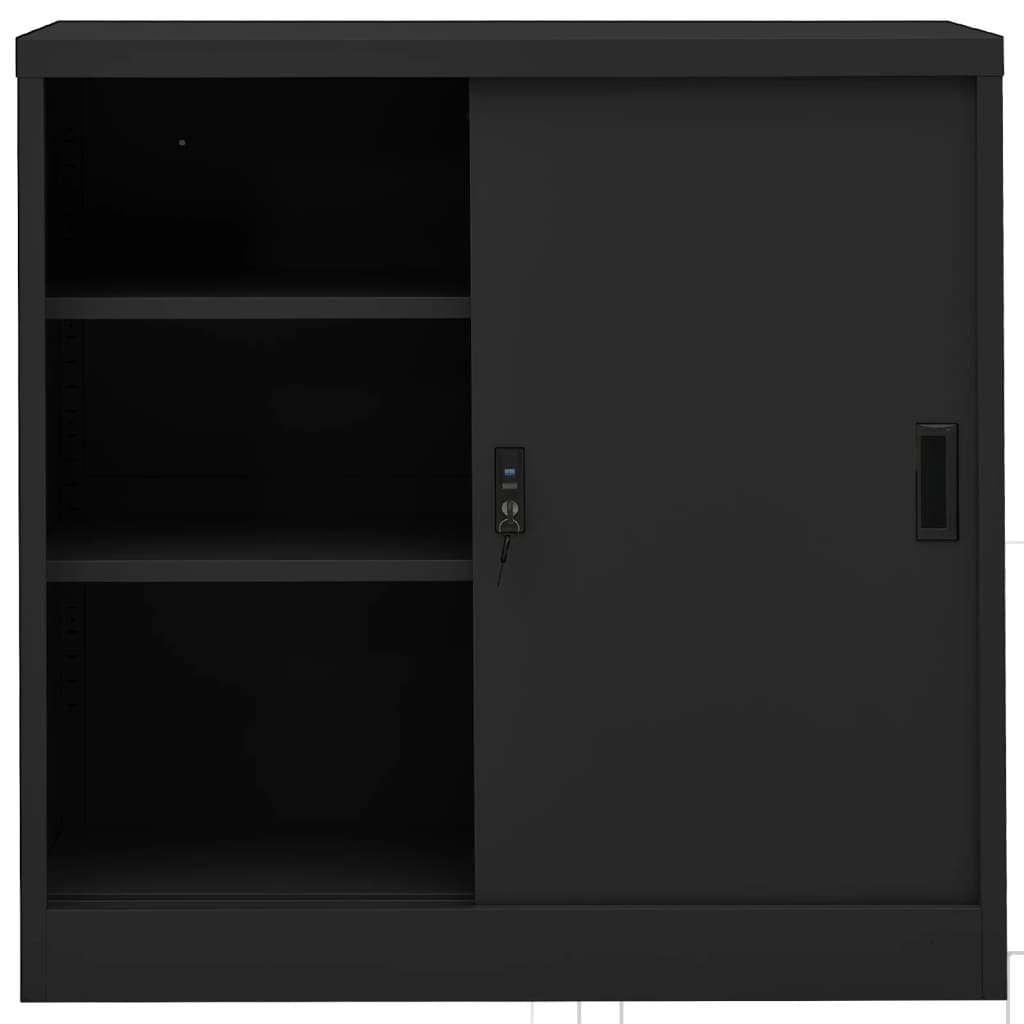 vidaXL Office Cabinet with Sliding Door Anthracite 35.4"x15.7"x35.4" Steel-28