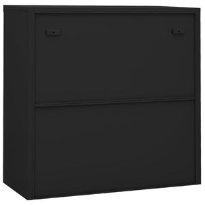 vidaXL Office Cabinet with Sliding Door Anthracite 35.4"x15.7"x35.4" Steel-34