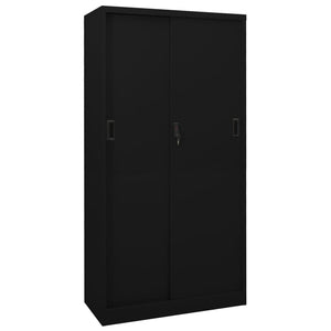 vidaXL Filing Cabinet Lockable Storage Filing Cabinet with Sliding Door Steel-1