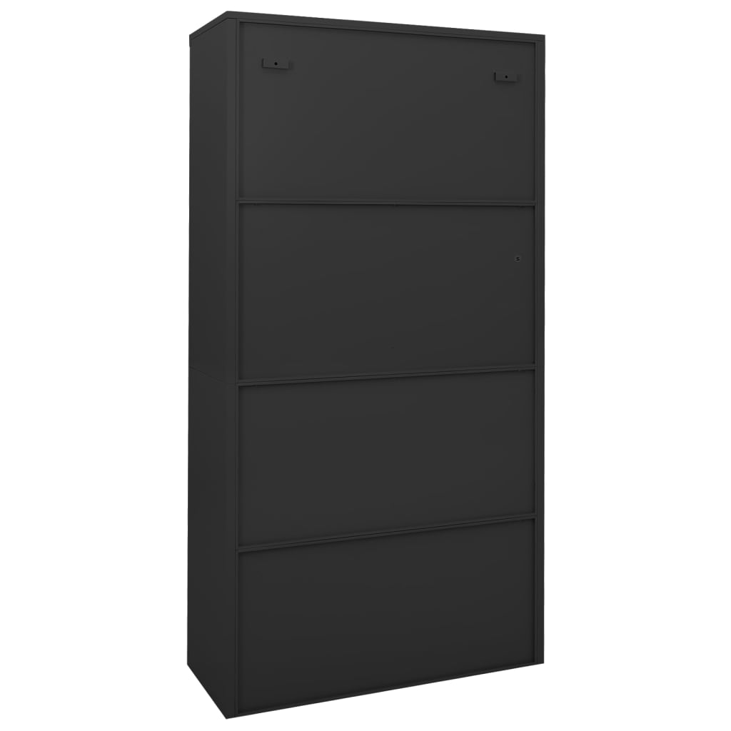 vidaXL Filing Cabinet Lockable Storage Filing Cabinet with Sliding Door Steel-18