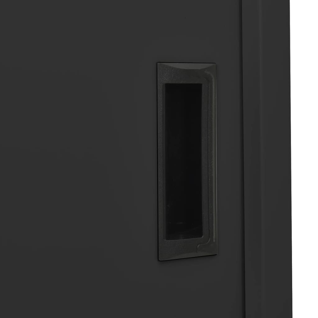 vidaXL Filing Cabinet Lockable Storage Filing Cabinet with Sliding Door Steel-20