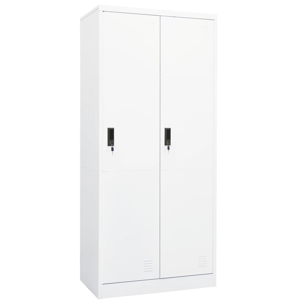 vidaXL Wardrobe Armoire Clothes Storage Closet with 2 Lockable Doors Steel-0