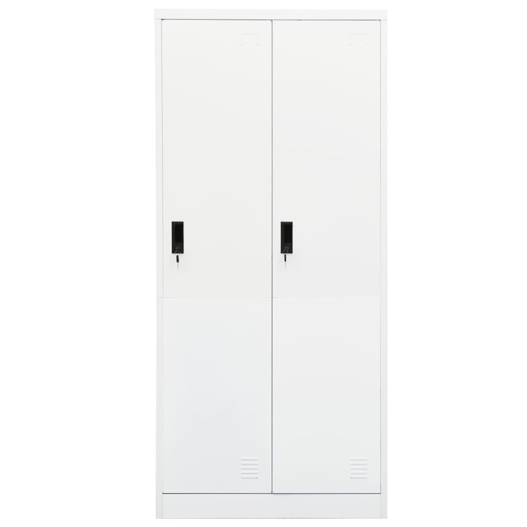 vidaXL Wardrobe Armoire Clothes Storage Closet with 2 Lockable Doors Steel-4