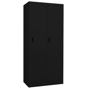 vidaXL Wardrobe Armoire Clothes Storage Closet with 2 Lockable Doors Steel-9