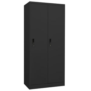 vidaXL Wardrobe Armoire Clothes Storage Closet with 2 Lockable Doors Steel-12