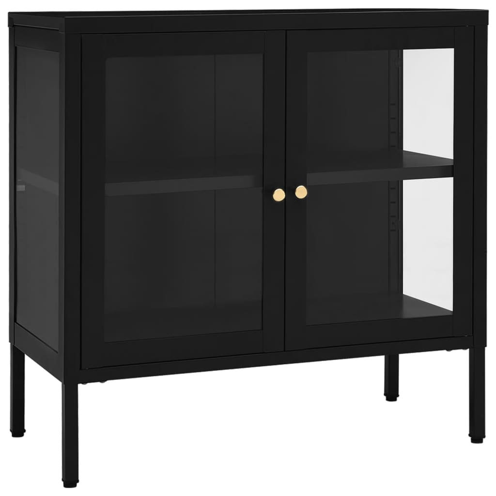 vidaXL Sideboard Storage Side Table for Living Room Bedroom Steel and Glass-1