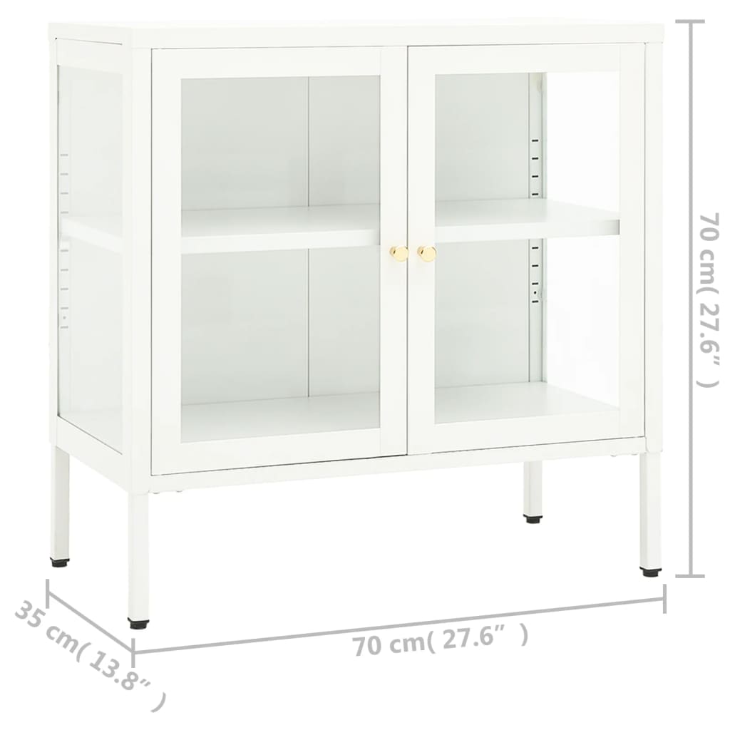 vidaXL Sideboard Storage Side Table for Living Room Bedroom Steel and Glass-18