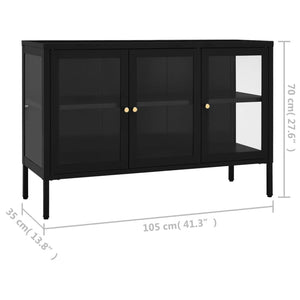 vidaXL Sideboard Steel and Glass Storage Highboard Furniture Multi Colors-8