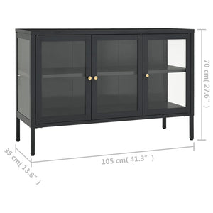 vidaXL Sideboard Steel and Glass Storage Highboard Furniture Multi Colors-9