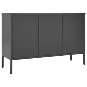 vidaXL Sideboard Side Table with Adjustable Shelf Steel and Tempered Glass-18