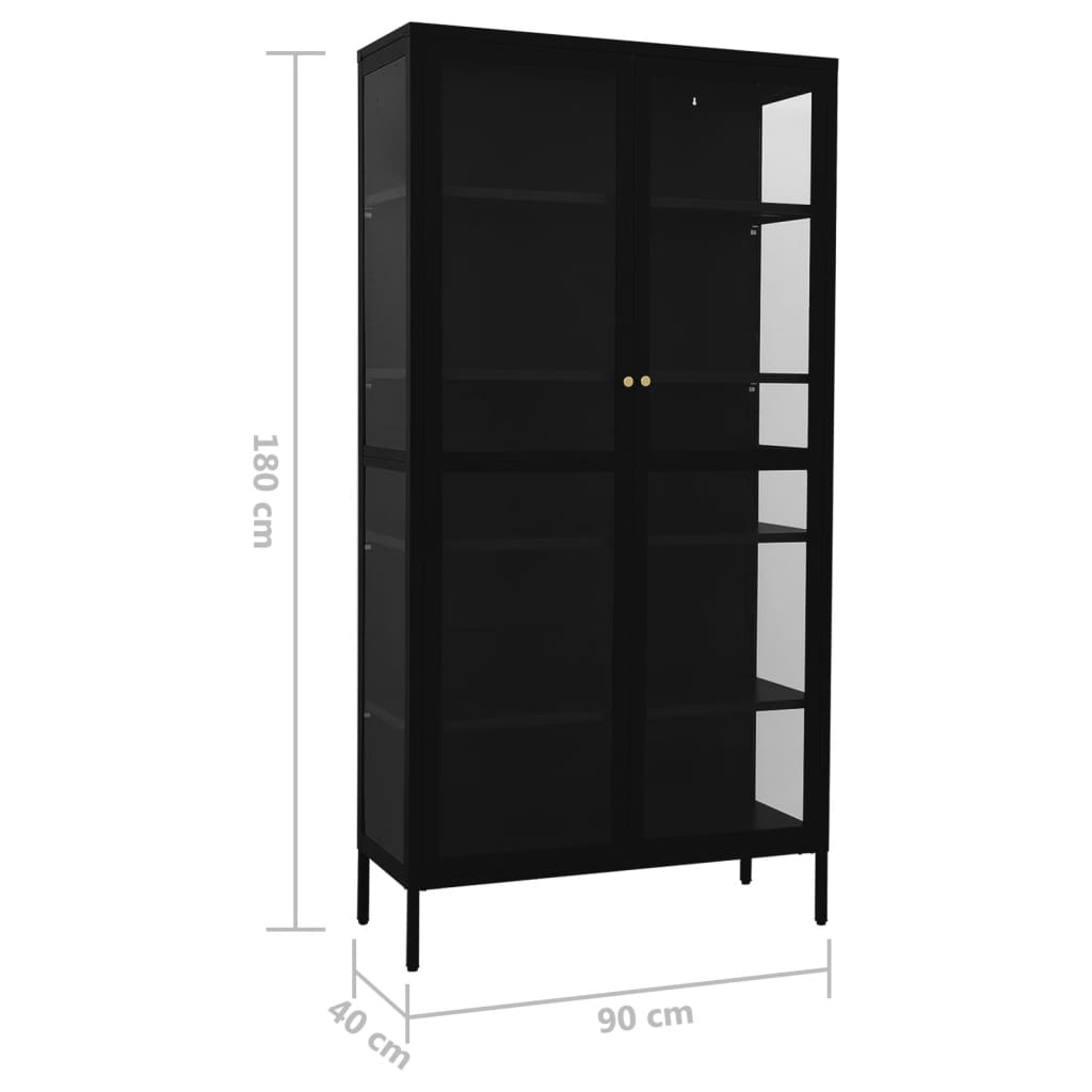 vidaXL Display Cabinet Steel and Tempered Glass Side Furniture Multi Colors-29