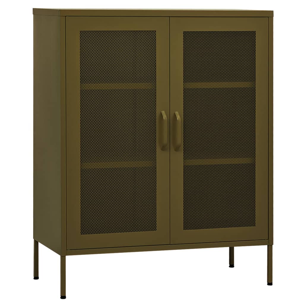 vidaXL Storage Cabinet Sideboard Filing Cabinet with Shelves for Hallway Steel-21