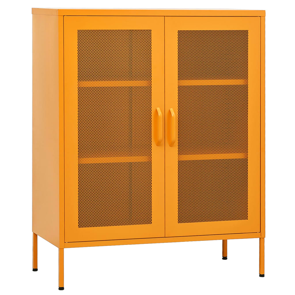 vidaXL Storage Cabinet Sideboard Filing Cabinet with Shelves for Hallway Steel-11