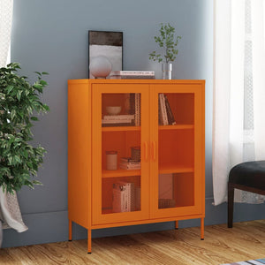 vidaXL Storage Cabinet Sideboard Filing Cabinet with Shelves for Hallway Steel-17