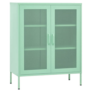 vidaXL Storage Cabinet Sideboard Filing Cabinet with Shelves for Hallway Steel-7