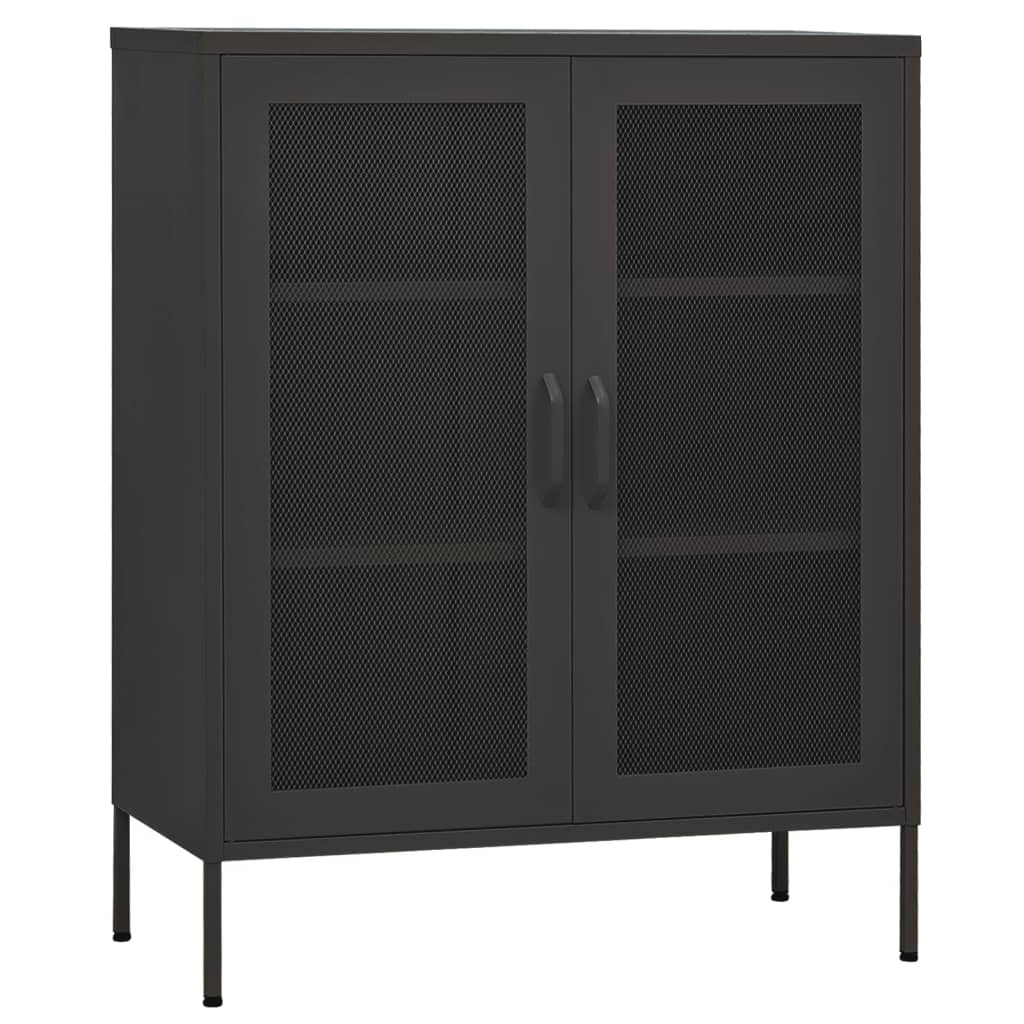 vidaXL Storage Cabinet Sideboard Filing Cabinet with Shelves for Hallway Steel-16