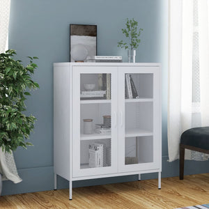 vidaXL Storage Cabinet Sideboard Filing Cabinet with Shelves for Hallway Steel-6