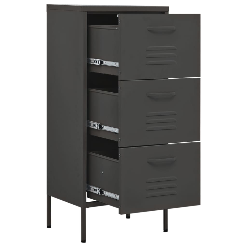 vidaXL Storage Cabinet Freestanding File Cabinet with Drawers for Office Steel-4