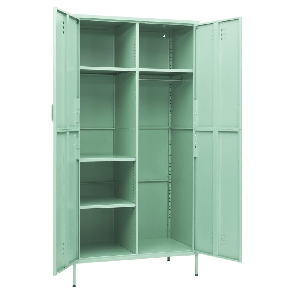 vidaXL Wardrobe Armoire Closet Clothes Storage Organizer for Bedroom Steel-8