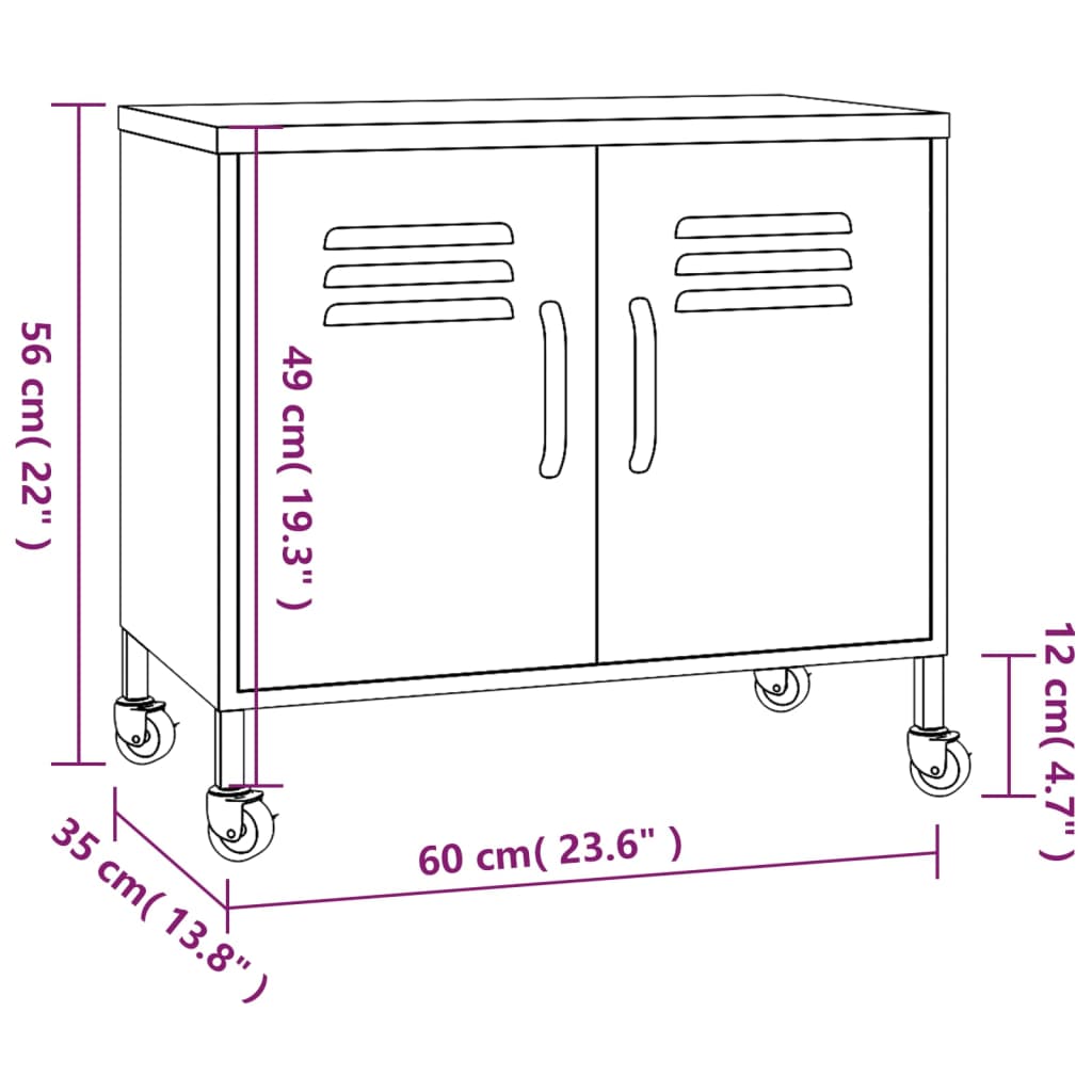 vidaXL Storage Cabinet Freestanding File Cabinet with Shelves for Office Steel-52