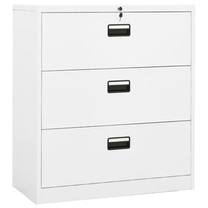 vidaXL Filing Cabinet Under Desk Office File Cabinet Storage Cabinet Steel-11