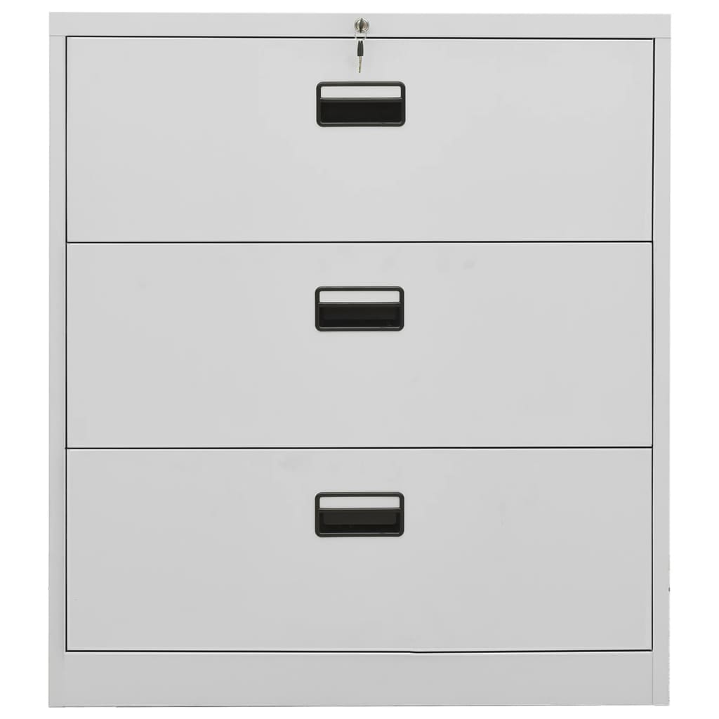 vidaXL Filing Cabinet Under Desk Office File Cabinet Storage Cabinet Steel-36