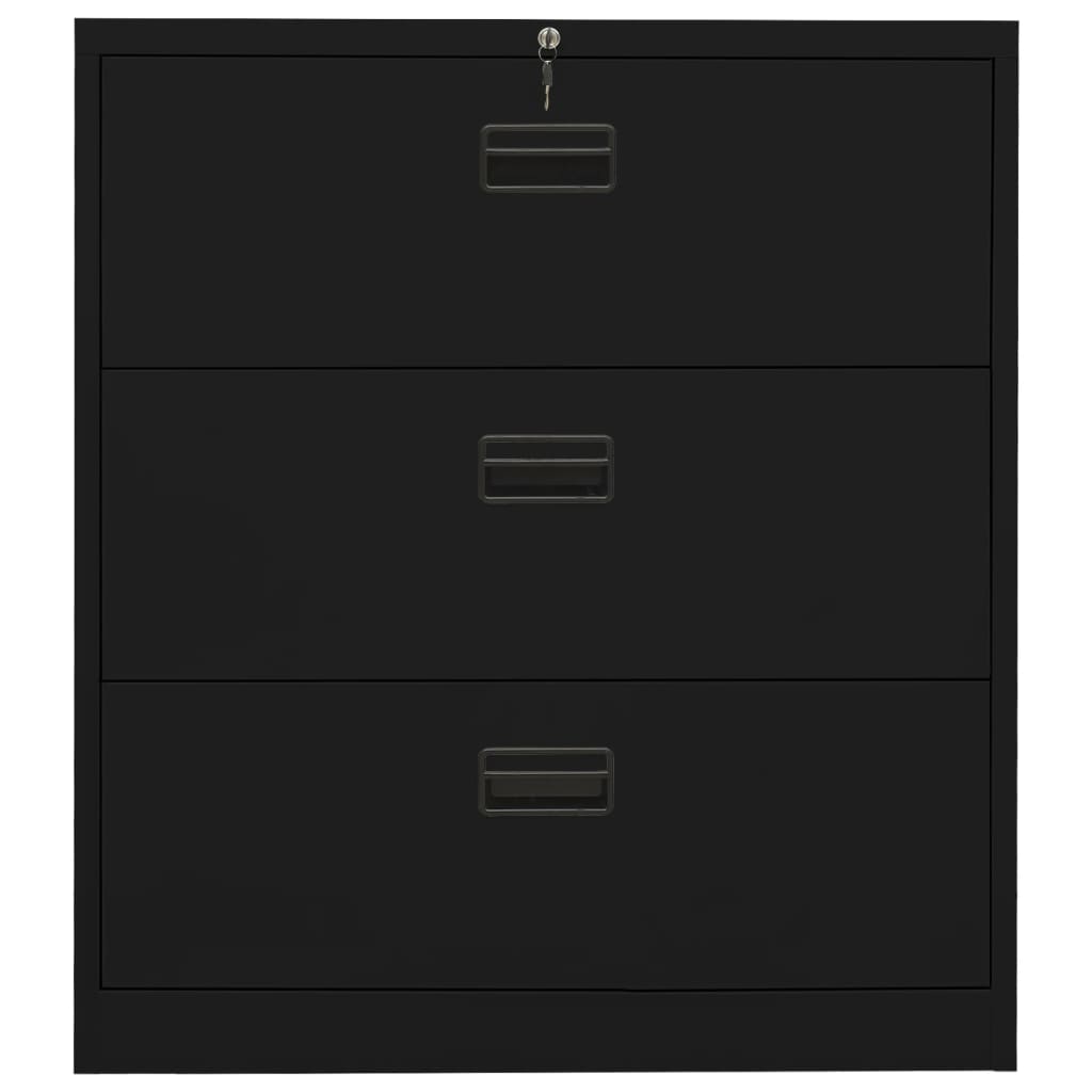 vidaXL Filing Cabinet Under Desk Office File Cabinet Storage Cabinet Steel-4