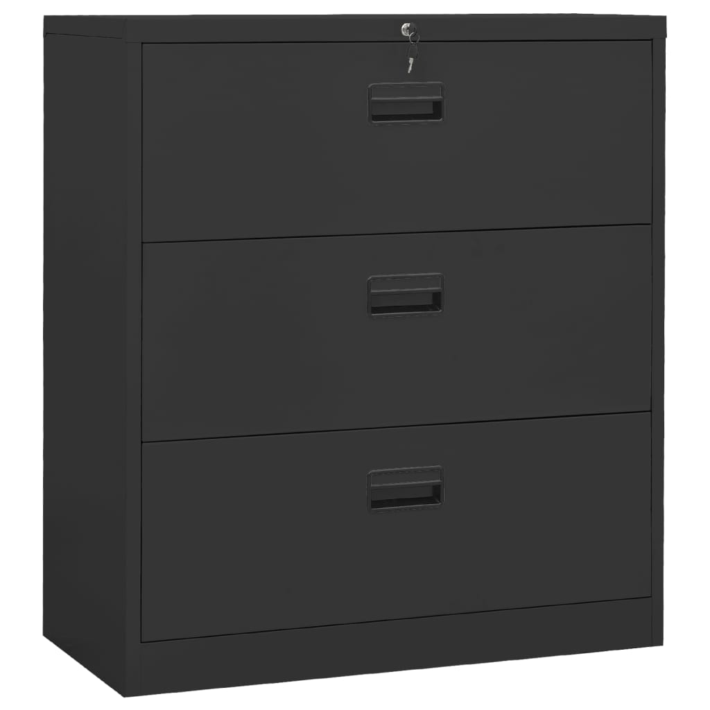 vidaXL Filing Cabinet Under Desk Office File Cabinet Storage Cabinet Steel-9