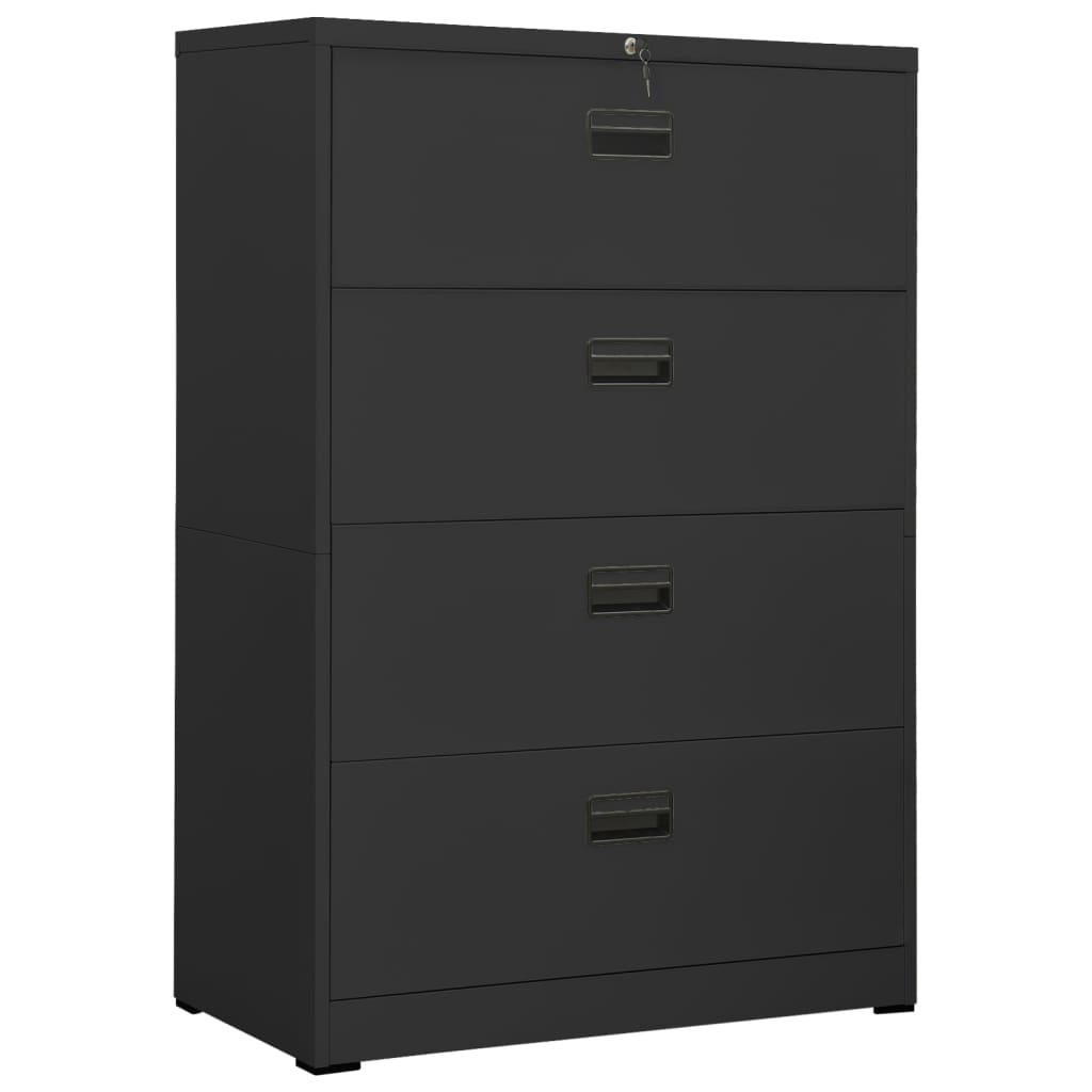 vidaXL Filing Cabinet Under Desk Office File Cabinet Storage Cabinet Steel-17