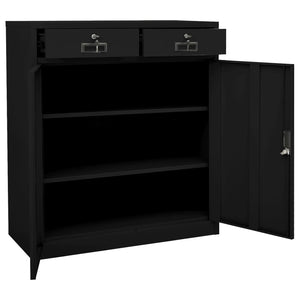 vidaXL Office Cabinet Anthracite 35.4"x15.7"x40.2" Steel-37