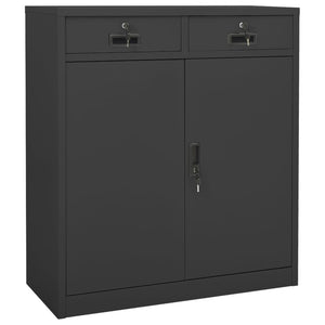 vidaXL Office Cabinet Anthracite 35.4"x15.7"x40.2" Steel-32