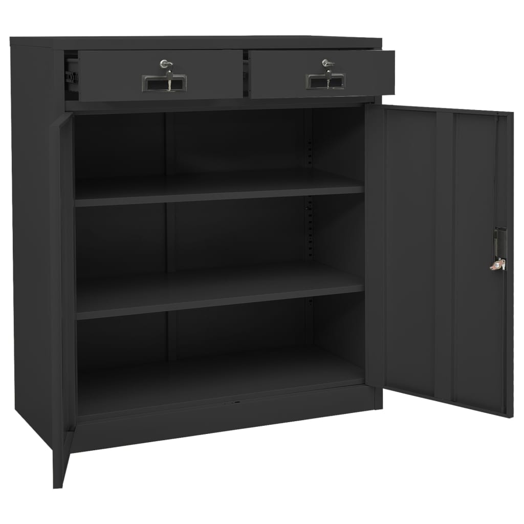 vidaXL Office Cabinet Anthracite 35.4"x15.7"x40.2" Steel-33